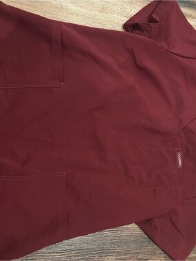 Jaanuu Wine V-Neck Scrub Top